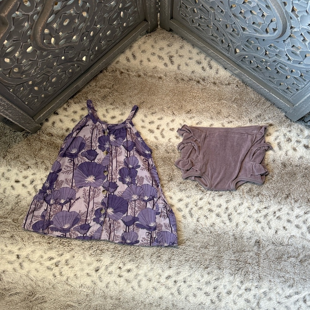 Kate Quinn Lavender Floral set baby girls 0-6 months terrycloth girlhoodcore